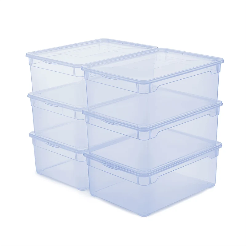 Set Aufbewahrungsbox 10 l 6.tlg CLEAR | Horizont blau transparent