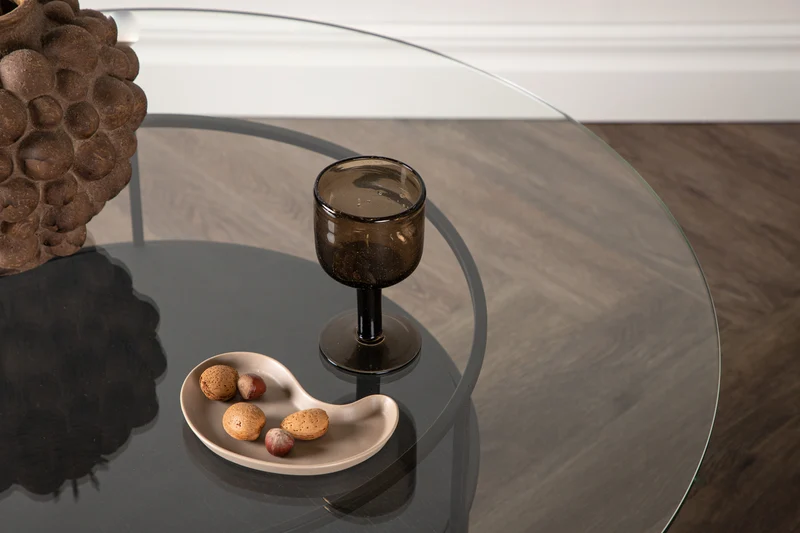 Sofatisch Bodo - Rund, Glasplatte, Minimalistisches Design