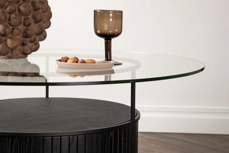 Sofatisch Bodo - Rund, Glasplatte, Minimalistisches Design