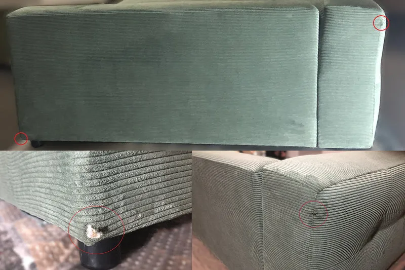 B-Ware KAWOLA Big Sofa MIKA Feincord olivgrün