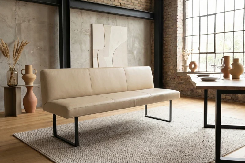KAWOLA Esszimmerbank ELEEN Leder beige