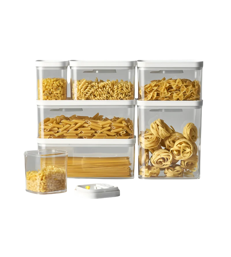 DATEMATE Vorratsdose Weiss mit Garzeit-Timer - 29.5x11.1x12 cm (2300 ml)