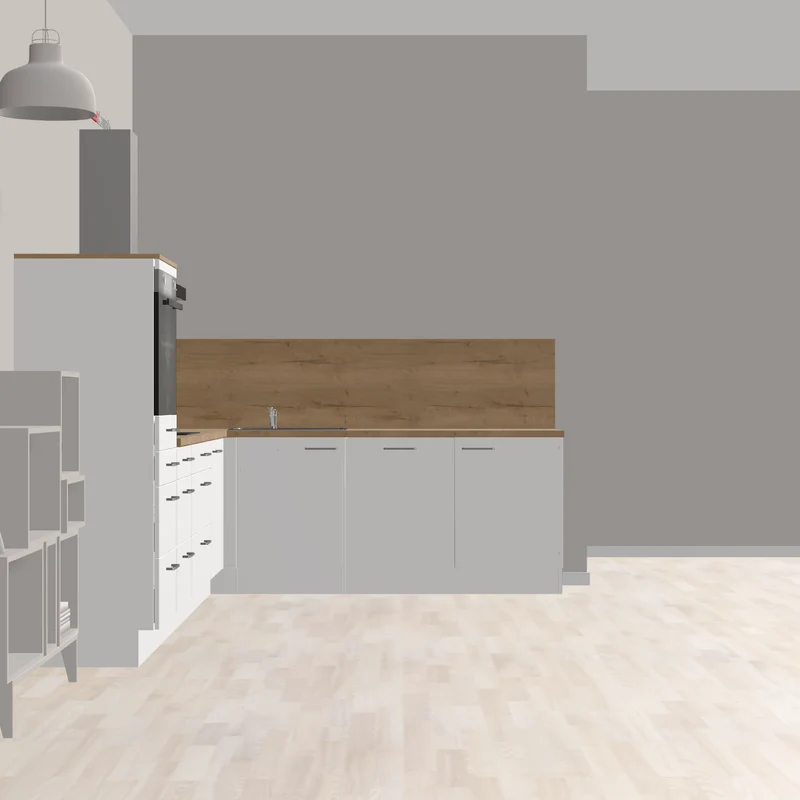 nobilia L-Form Küchenzeile mit vielen Auszügen und Schubladen Dreieich 335 x 245 cm weiss matt Eiche Sierra mit Backofen und großem Kochbereich