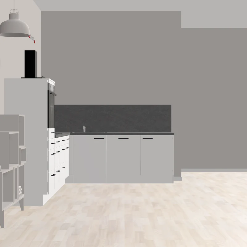 nobilia Winkelküche für offenes Wohnen Amberg 335 x 245 cm weiß Supermatt Beton Schiefergrau Backofen hoch eingebaut im Highboard mit Schubladen und Auszug