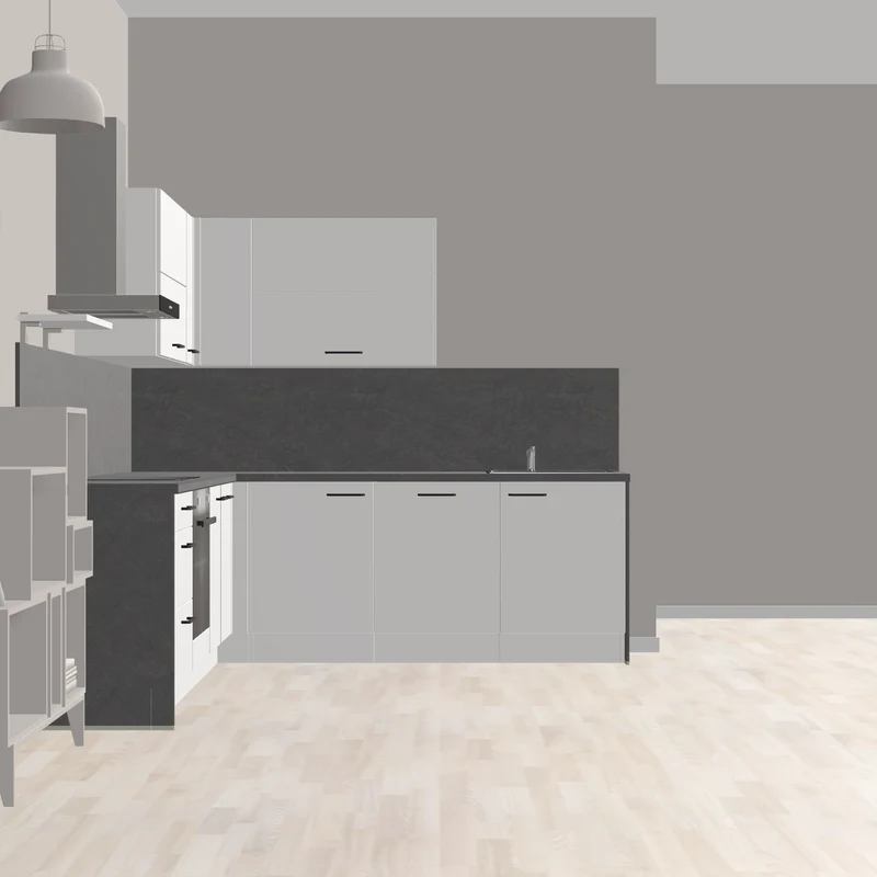 nobilia Eck-Küchenzeile Budgetfreundliche-Küche in modernem Design Heinsberg 277 x 247 cm weiss Matt Schiefergrau Beton mit Herd Duntsabzugshaube und Spüle