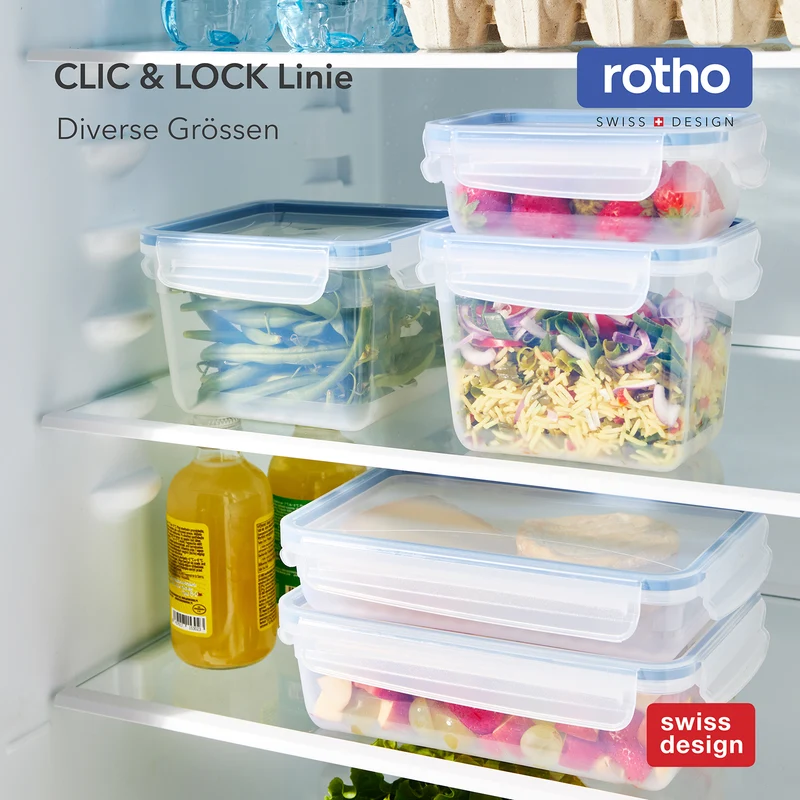Set Frischhaltedosen 5 tlg. - 0,8l CLIC & LOCK