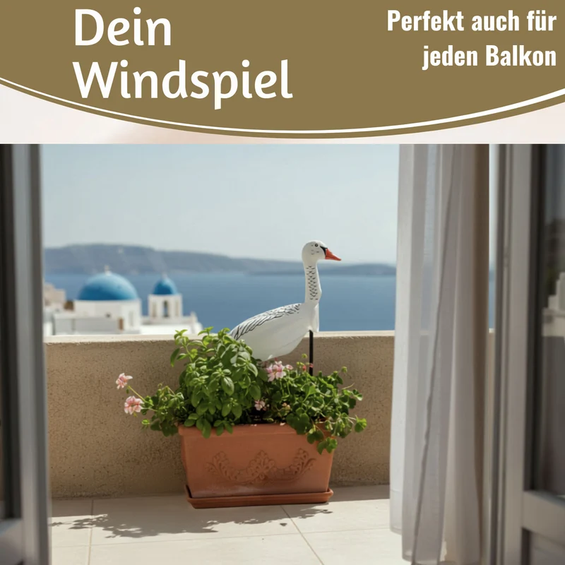 Windspiel Windgans Gertrude 70cm Windsack Gartendeko für draußen