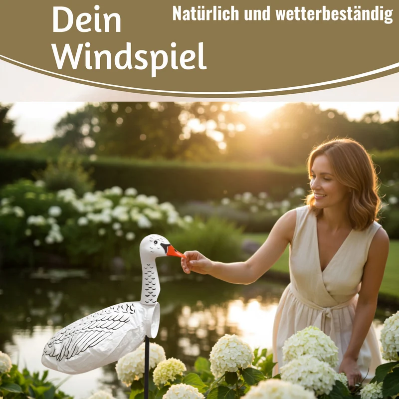 Windspiel Windgans Gertrude 70cm Windsack Gartendeko für draußen