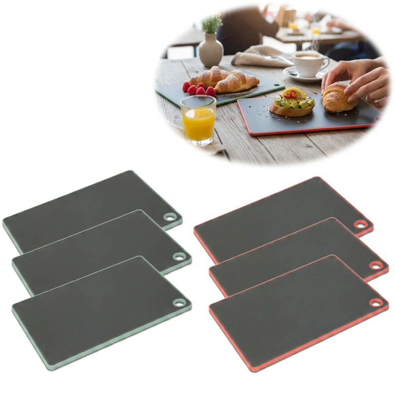 6x Kunststoff Essbrettchen 23x16cm 6´er Set Grau Rutschfest Frühstücksbrettchen