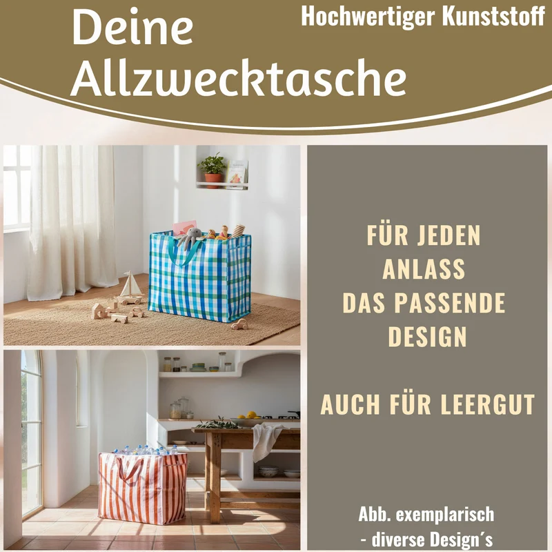 XXL Jumbo Bag Dackel Sausage 55cm Recycelt Kunststoff Aufbewahrungstasche Einkaufstasche