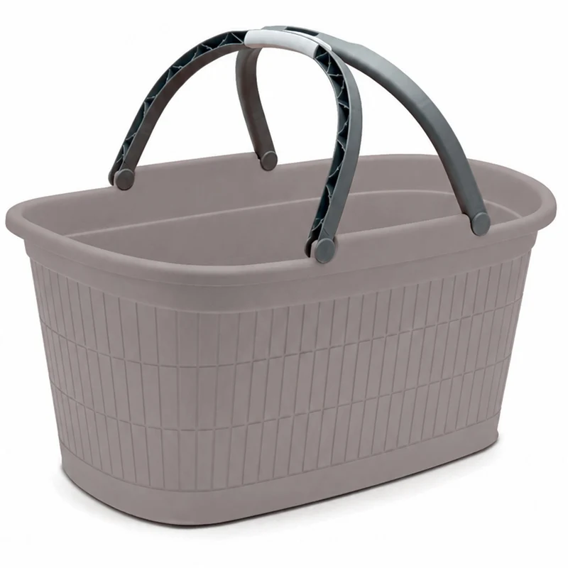 Wäschekorb 35 Liter mit 2 Henkeln 57,5x37x29 cm ohne Löcher Korb - Haushaltskorb Wäschewanne Tragekorb Wäschesammler Wäschesortierer Wäschebox Aufbewahrung Kunststoff