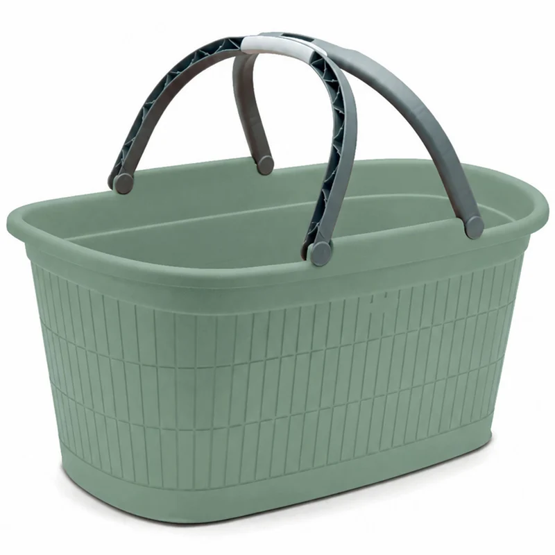 Wäschekorb 35 Liter mit 2 Henkeln 57,5x37x29 cm ohne Löcher Korb - Haushaltskorb Wäschewanne Tragekorb Wäschesammler Wäschesortierer Wäschebox Aufbewahrung Kunststoff