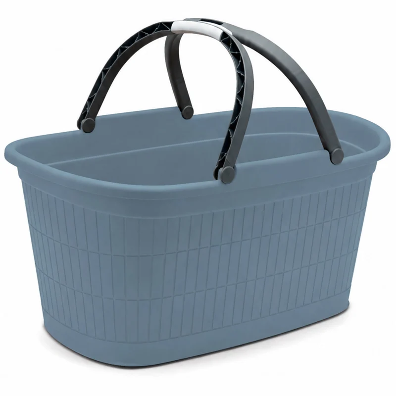 Wäschekorb 35 Liter mit 2 Henkeln 57,5x37x29 cm ohne Löcher Korb - Haushaltskorb Wäschewanne Tragekorb Wäschesammler Wäschesortierer Wäschebox Aufbewahrung Kunststoff