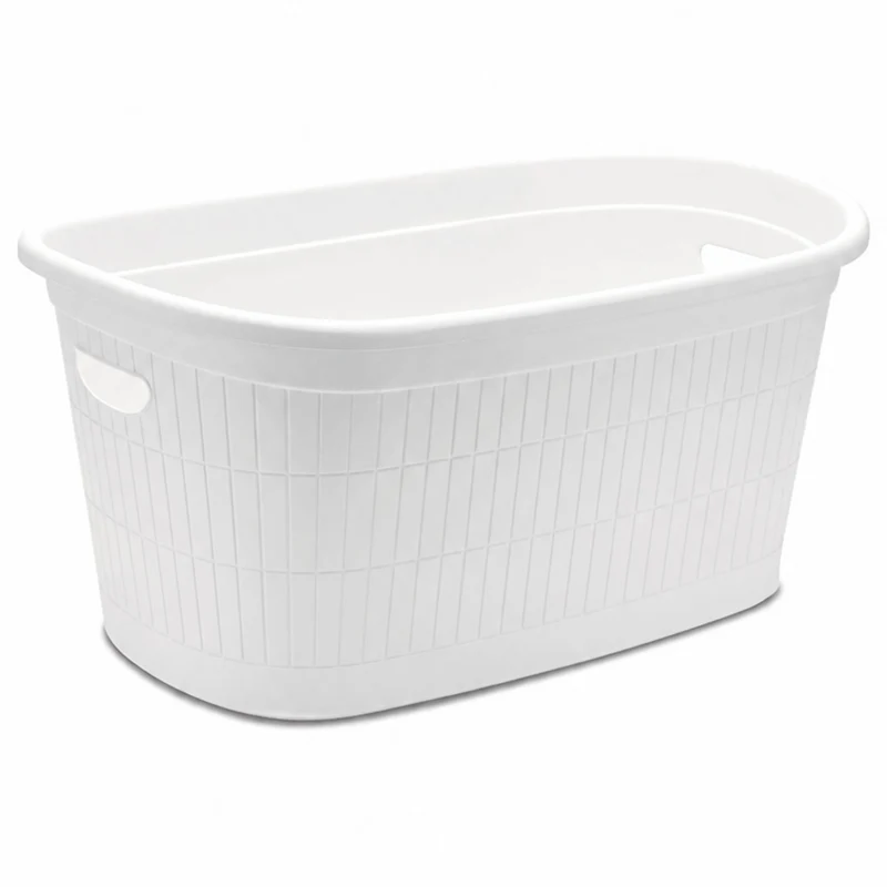 Wäschekorb 35 Liter mit 2 Grifflöcher 57x37x27 cm ohne Löcher Korb - Haushaltskorb Wäschewanne Tragekorb Wäschesammler Wäschesortierer Wäschebox Aufbewahrung Kunststoff