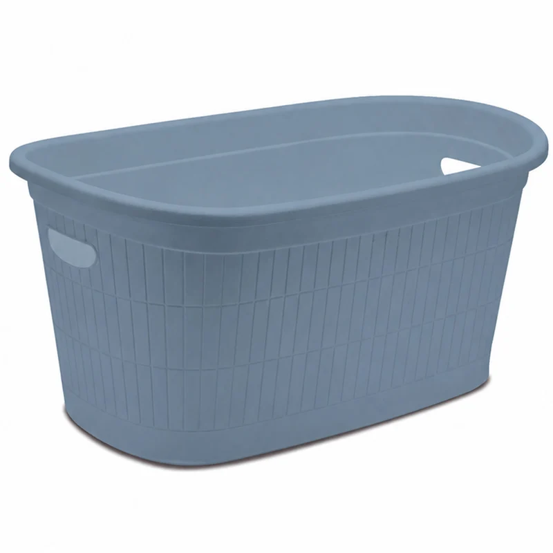 Wäschekorb 35 Liter mit 2 Grifflöcher 57x37x27 cm ohne Löcher Korb - Haushaltskorb Wäschewanne Tragekorb Wäschesammler Wäschesortierer Wäschebox Aufbewahrung Kunststoff