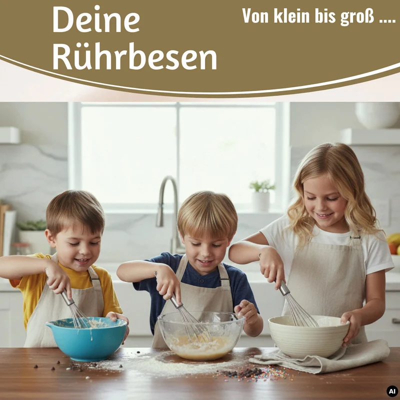 Edelstahl Schneebesen 3´er Set 21cm 26cm 31cm Rührbesen mit Aufhängeösen