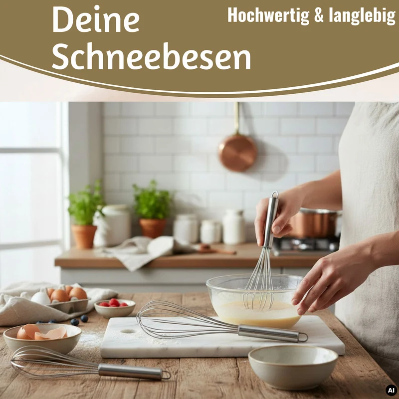 Edelstahl Schneebesen 3´er Set 21cm 26cm 31cm Rührbesen mit Aufhängeösen
