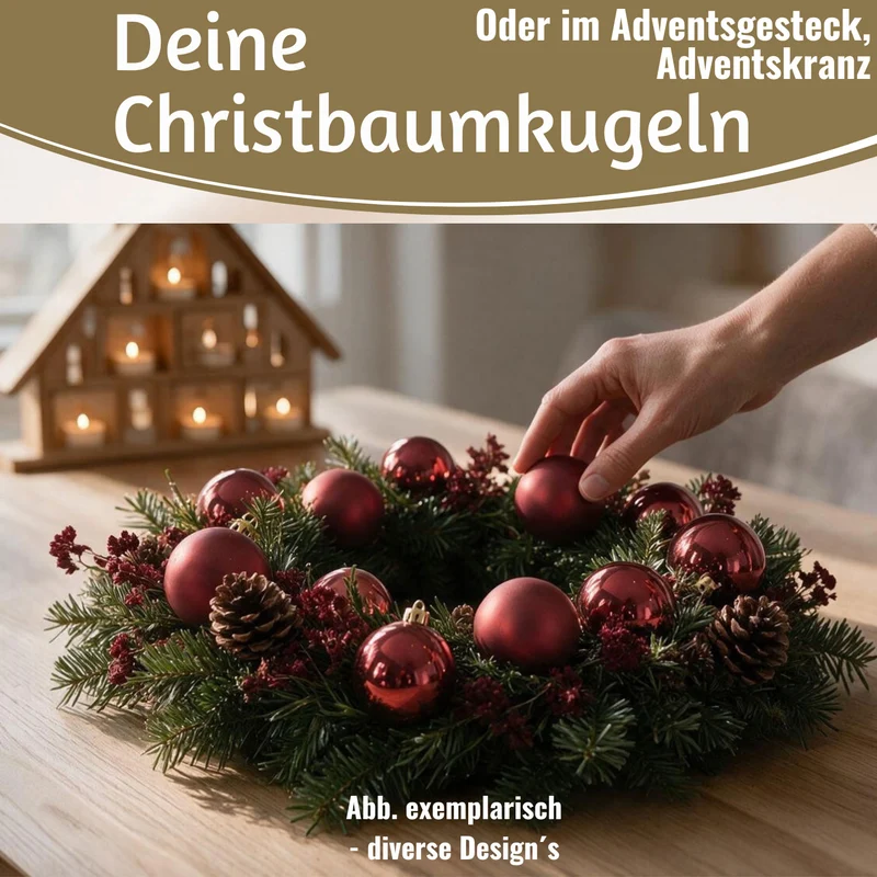 12 Design Weihnachtskugeln 6cm Braun Espresso Set Kunststoff Weihnachtsbaum-Deko