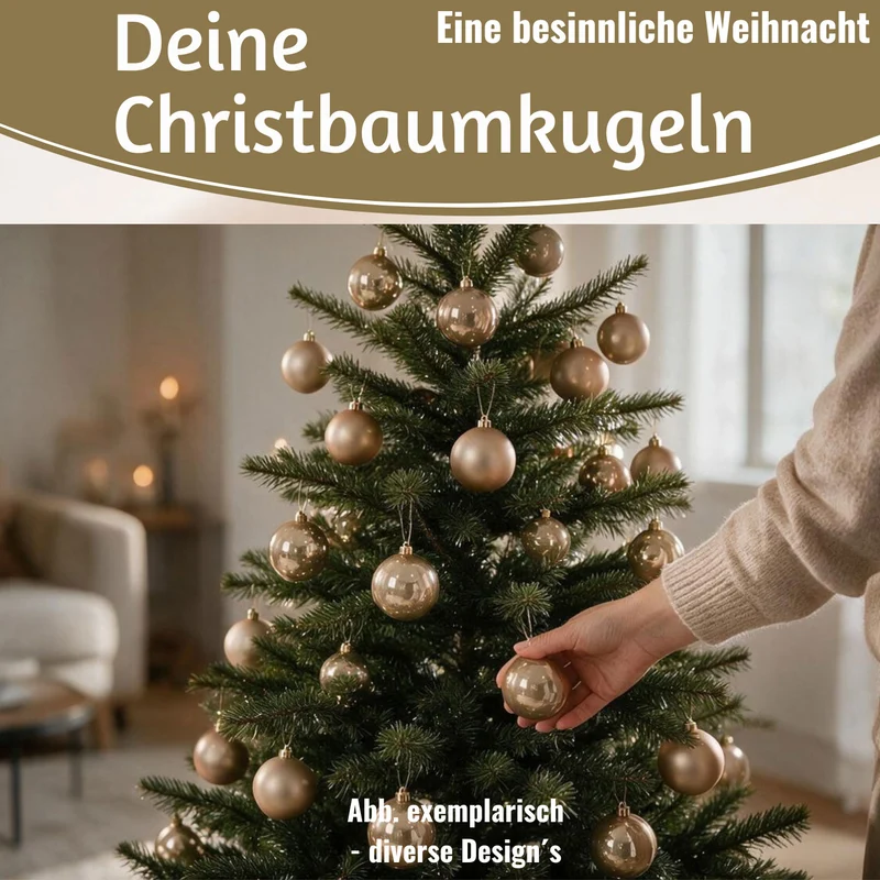 12 Design Weihnachtskugeln 6cm Pfefferminz Set Kunststoff Weihnachtsbaum-Deko