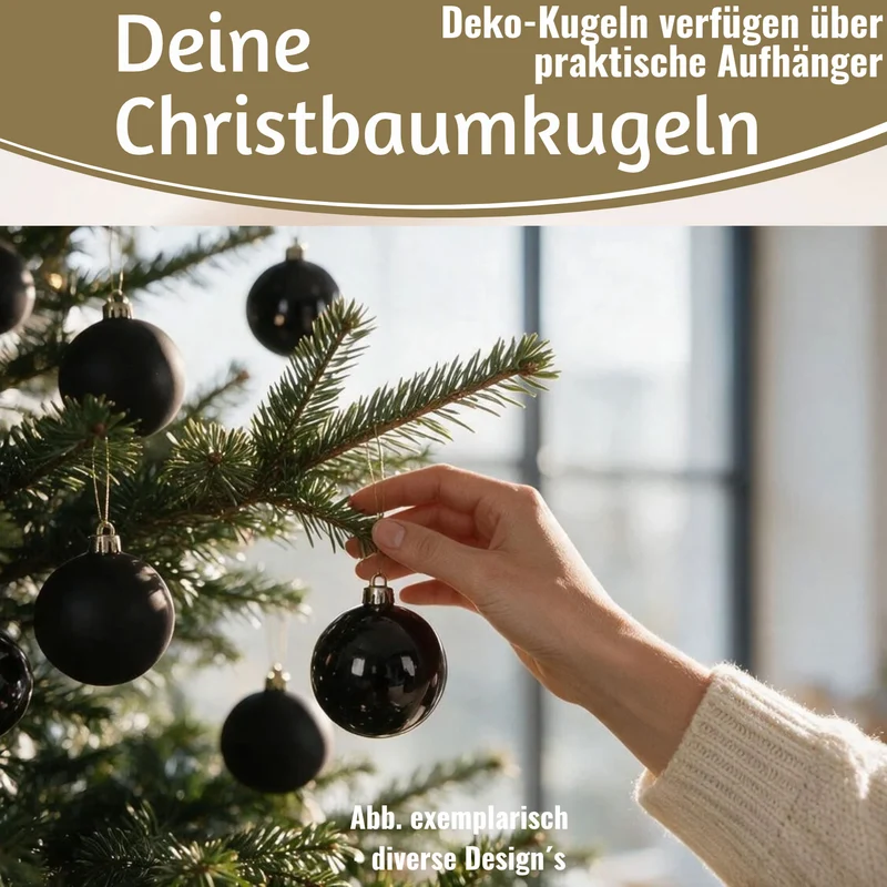 12 Design Weihnachtskugeln 6cm Pfefferminz Set Kunststoff Weihnachtsbaum-Deko