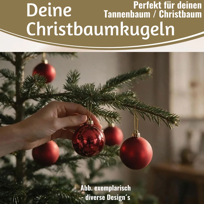 12 Design Weihnachtskugeln 6cm Pfefferminz Set Kunststoff Weihnachtsbaum-Deko