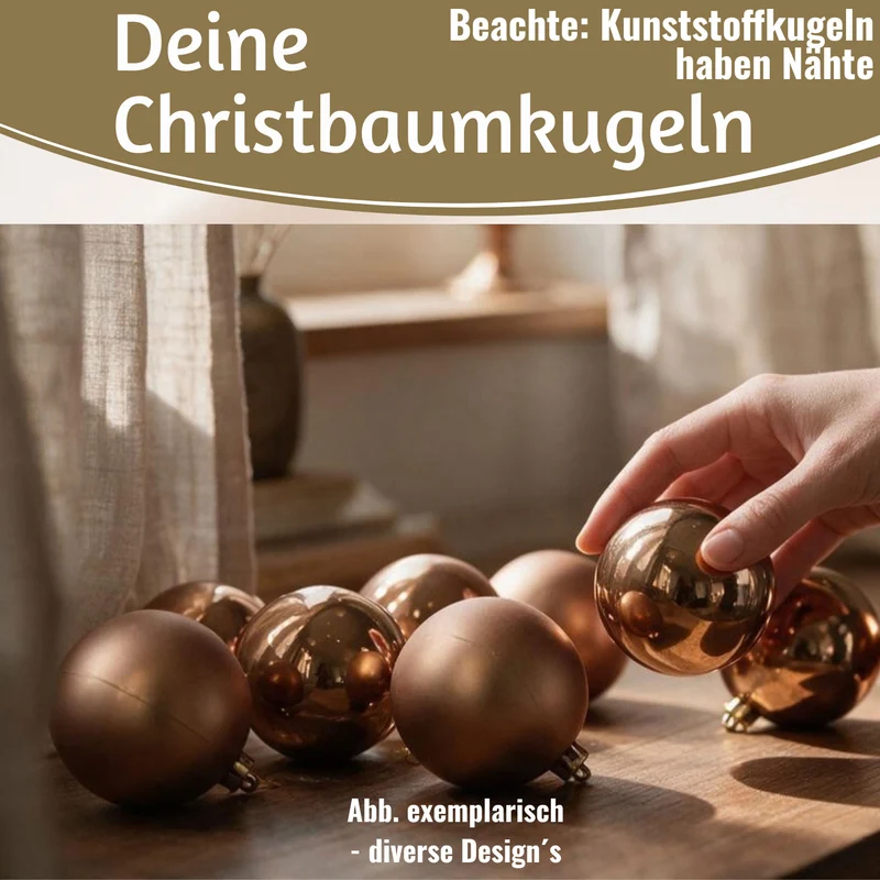 12 Design Weihnachtskugeln 6cm Pfefferminz Set Kunststoff Weihnachtsbaum-Deko
