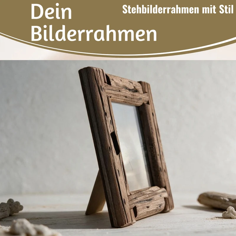 Vintage Holz Bilderrahmen 13x18cm Delhi Rustikal Aufsteller Fotorahmen