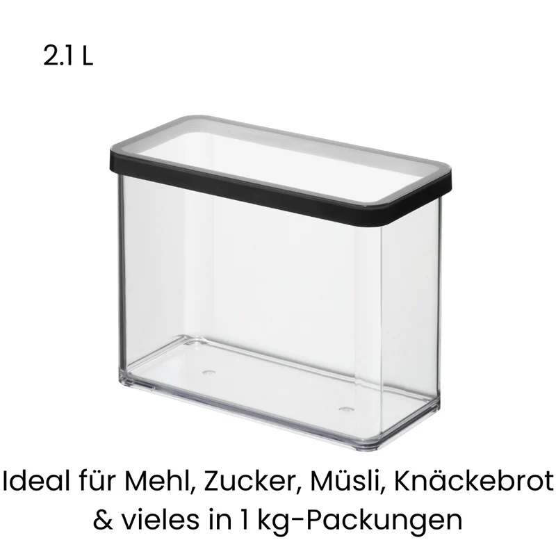 LOFT Vorratsdose Schwarz - 20x10x14.2cm (2.1L)