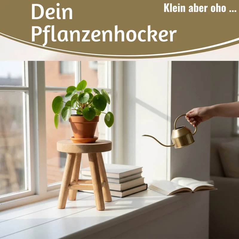 Pflanzenhocker Teak Holz 18x15cm Mini Tisch Rund Deko Hocker Blumenständer
