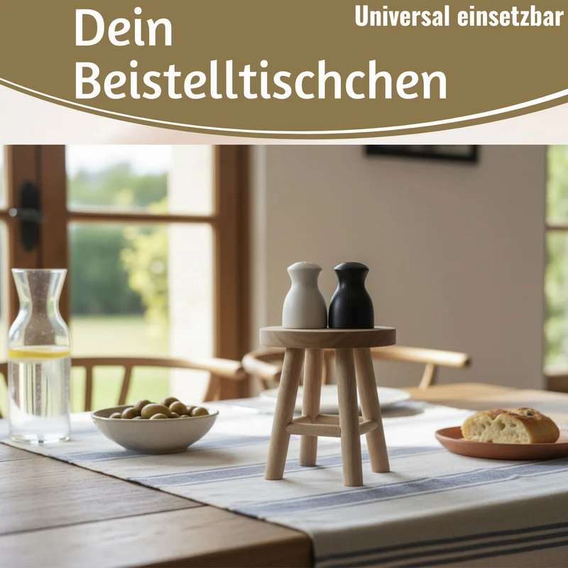 Pflanzenhocker Teak Holz 18x15cm Mini Tisch Rund Deko Hocker Blumenständer
