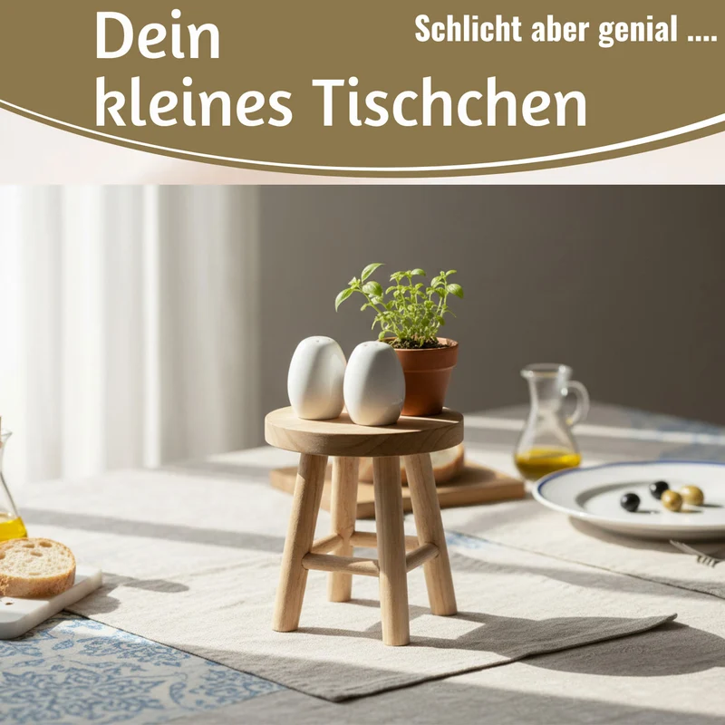Pflanzenhocker Teak Holz 18x15cm Mini Tisch Rund Deko Hocker Blumenständer