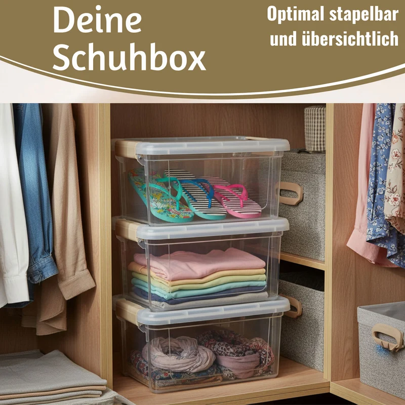 Stapelbox Allzweckbox 5L Lebensmittelecht mit Deckel Transportbox Stapelkiste