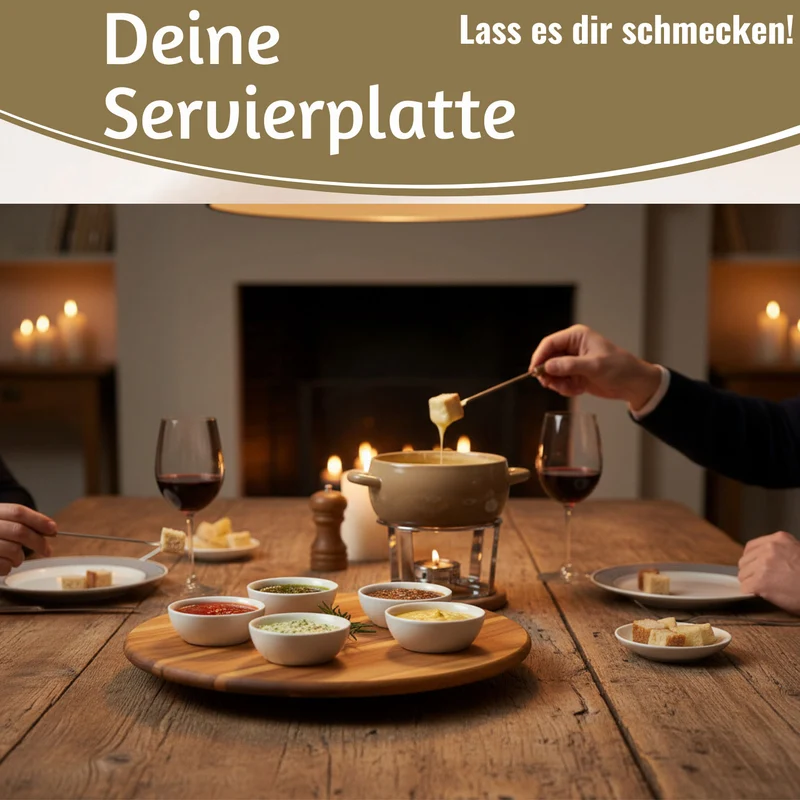 XXL Akazie Servierplatte Drehteller 40cm Holz drehbar Drehtablett Drehplatte