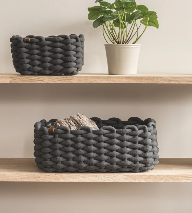 BASKET Aufbewahrungskorb Grau S - 15x20x11cm