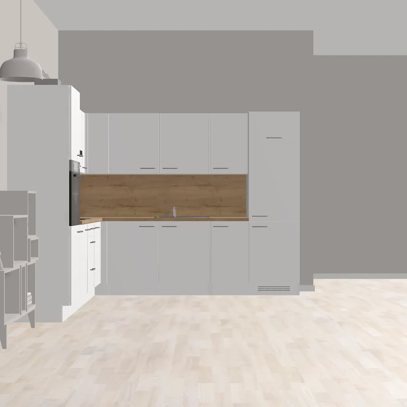 nobilia L-Form Küchenzeile Gotha 305 x 290 cm weiß matt Eiche Sierra mit E-Geräten wie Wandhaube Kochfeld und Backofen