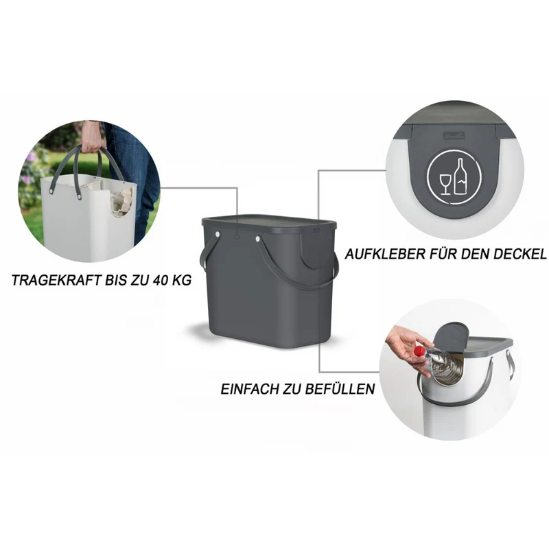 ALBULA Recycling Müllsystem 25L - Anthrazit