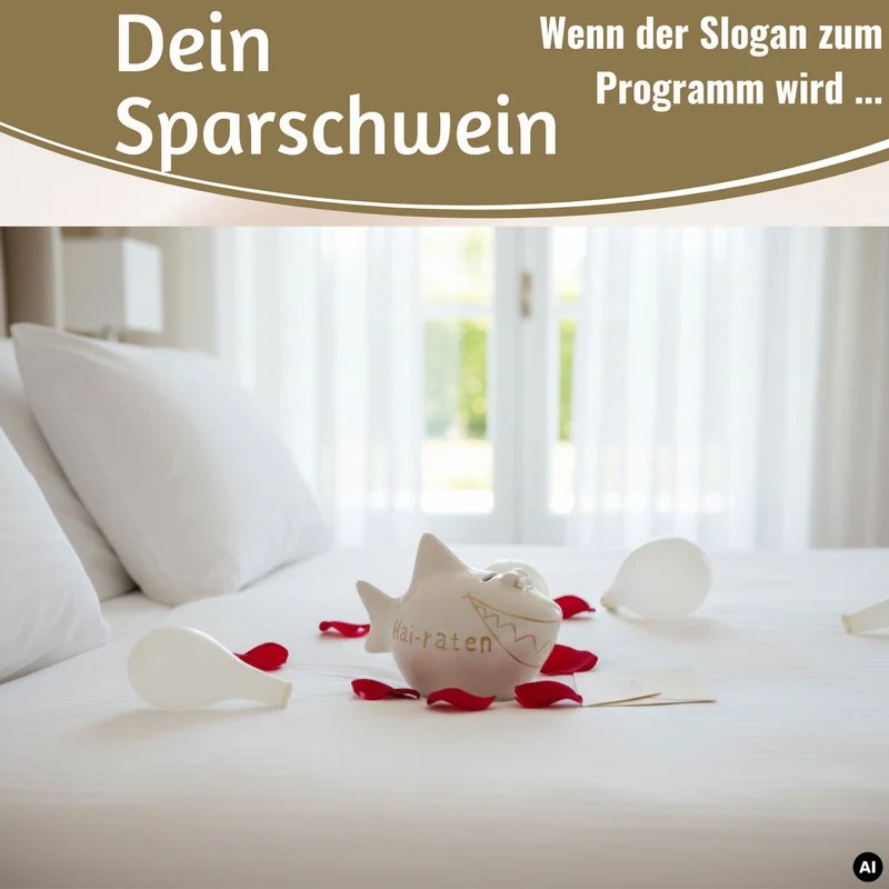 Keramik Sparschwein Spruch Hai-Raten Weiß Gold Hochzeit Spardose Sparbüchse