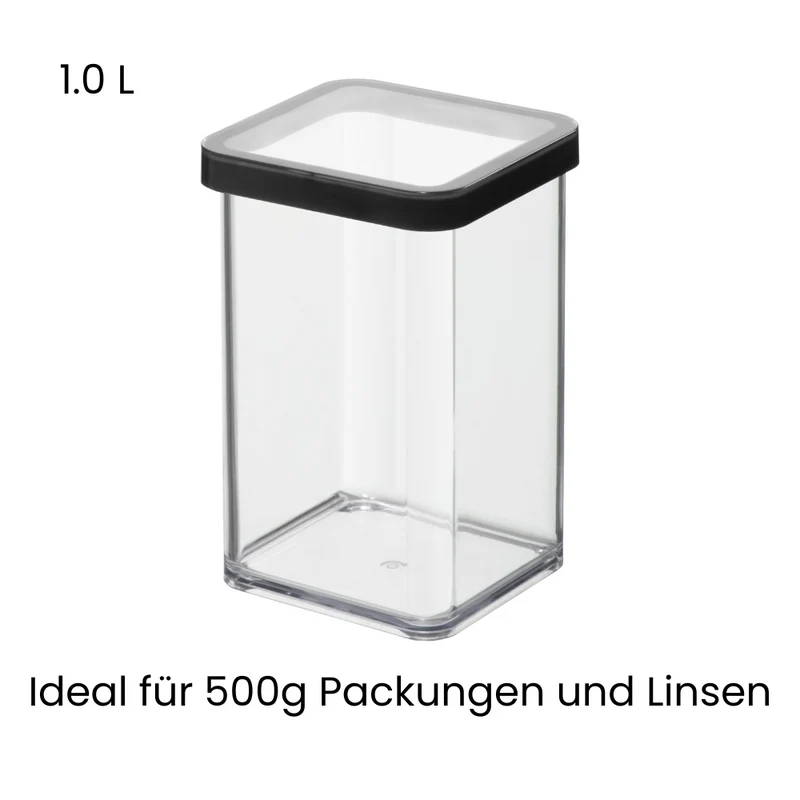 LOFT Vorratsdose Schwarz - 10x10x14.2cm (1L)