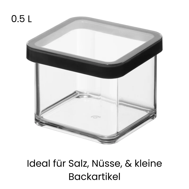 LOFT Vorratsdose Schwarz - 10x10x7.2cm (0.5L)