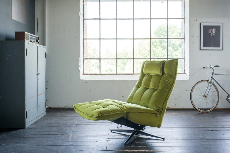 KAWOLA Sessel MIKO Relaxsessel drehbar Velvet grün