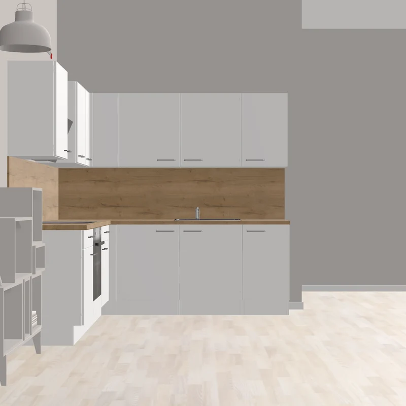 nobilia Eckküche Fellbach 230 x 245 cm weiß matt Eiche Holzfarben komplett mit Backofen - Kochfeld - Wandhaube - Spüle