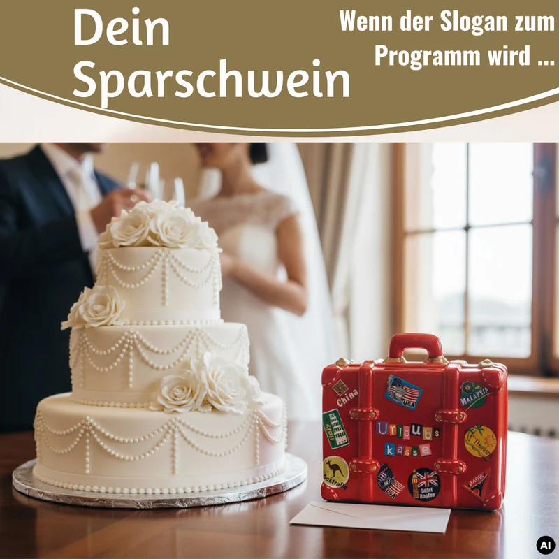 Keramik Sparschwein Koffer Spruch Urlaubskasse Rot Blau Grün Spardose Sparbüchse