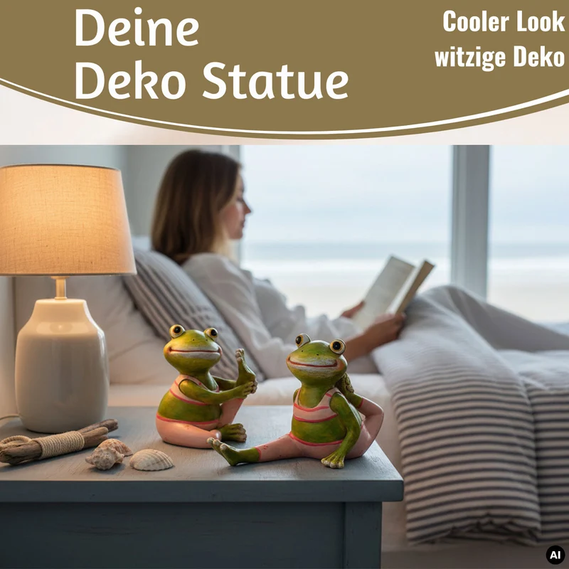 2x Yoga Deko-Figuren Frösche Set 8cm Skulptur Gymnastik Feng Shui Garten Deko