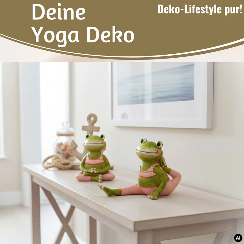 2x Yoga Deko-Figuren Frösche Set 8cm Skulptur Gymnastik Feng Shui Garten Deko