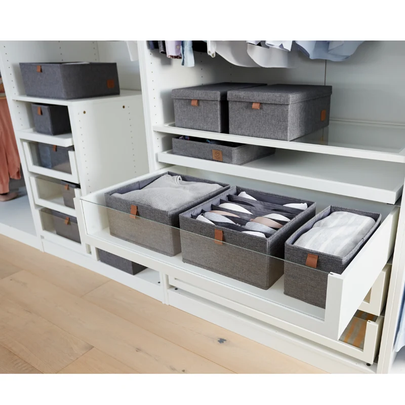 PREMIUM Organizer 6 Fächer breit Grau - Set 2 Stk