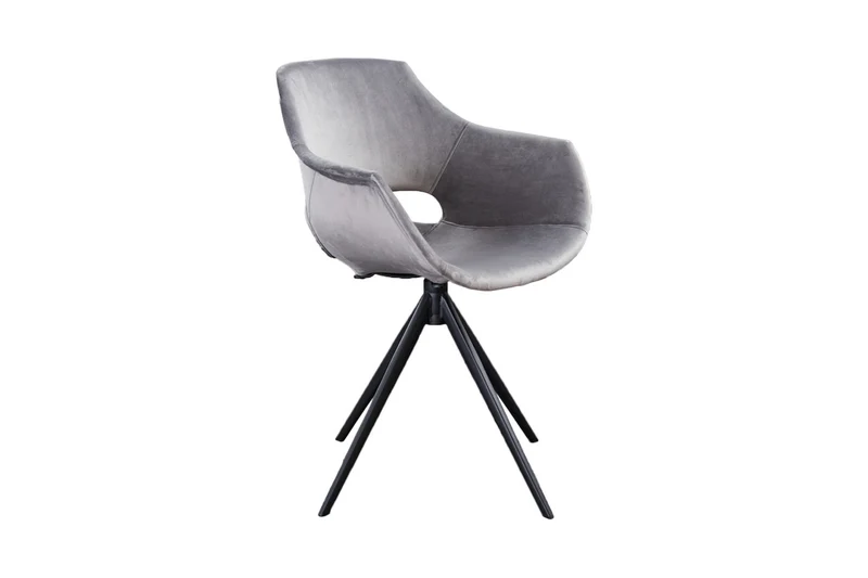 B-Ware KAWOLA Stuhl ZAJA Esszimmerstuhl Velvet drehbar grey