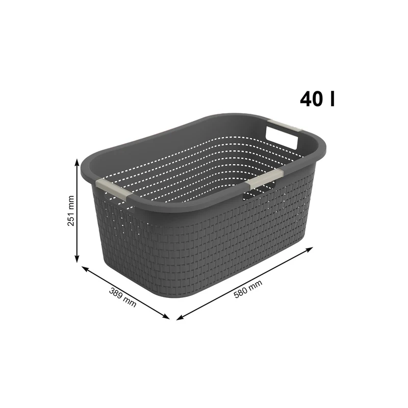 2er Set Country Wäschekorb 40l 2tlg.