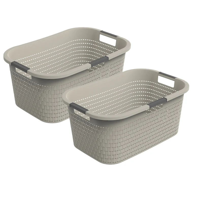 2er Set Country Wäschekorb 40l 2tlg.