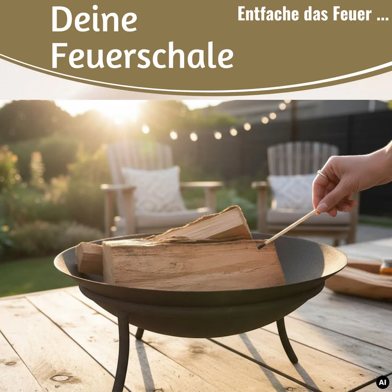 Feuerschale Eisen Schwarz 47cm Pflanzschale Terrassenfeuer Feuerstelle