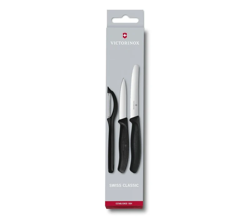 Victorinox - 'Swiss Classic Gemüsemesser-Set mit Schäler, 3-teilig, schwarz'